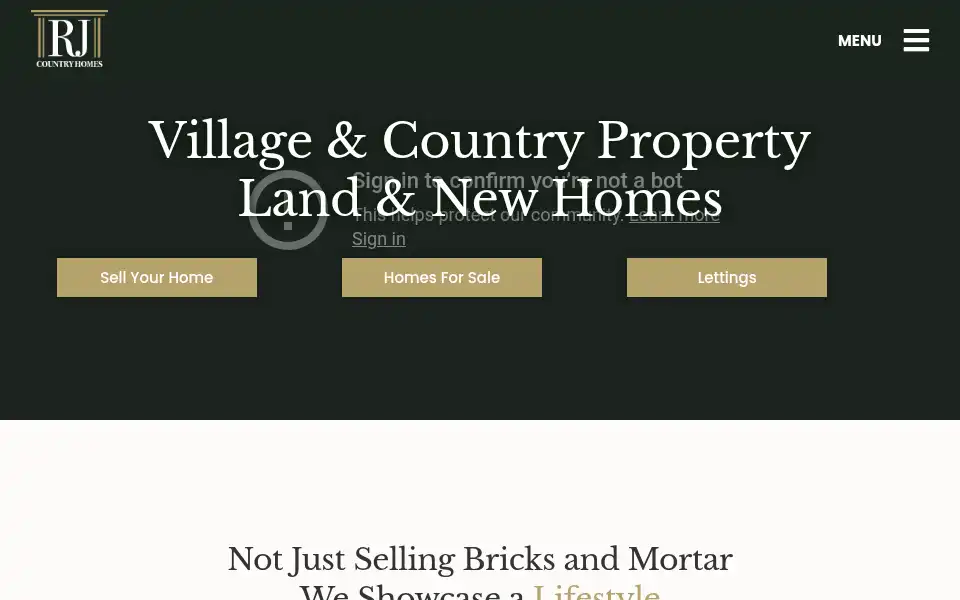 Screenshot of rjcountryhomes.co.uk