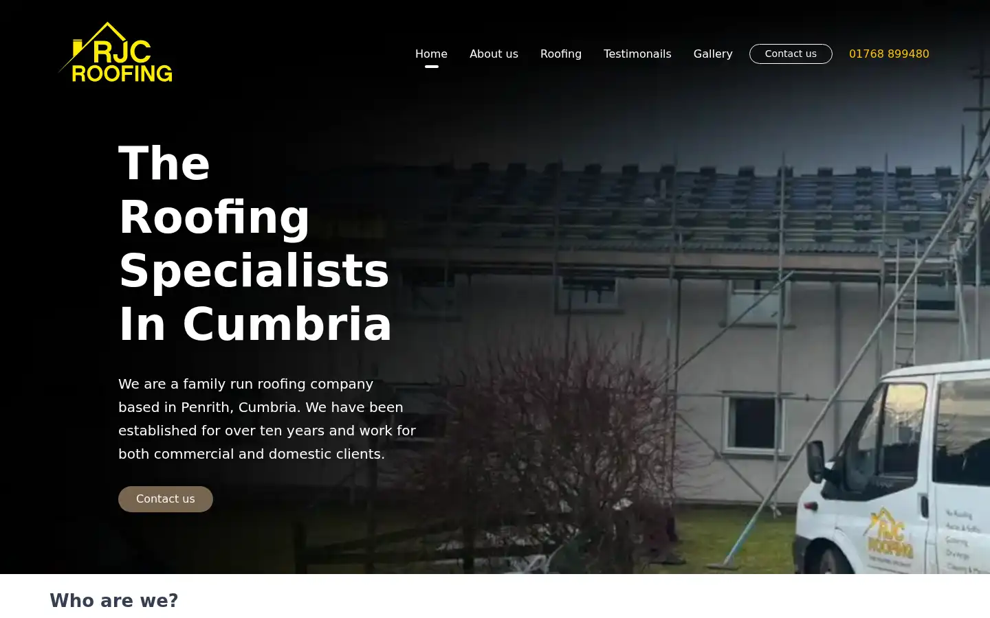Screenshot of rjcroofing.co.uk