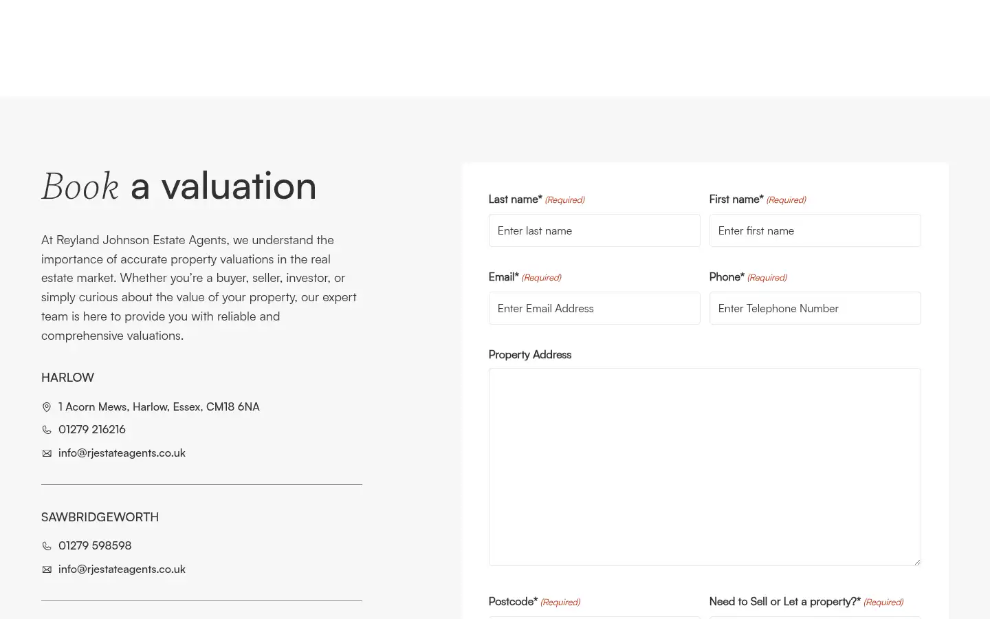 Screenshot of rjestateagents.co.uk