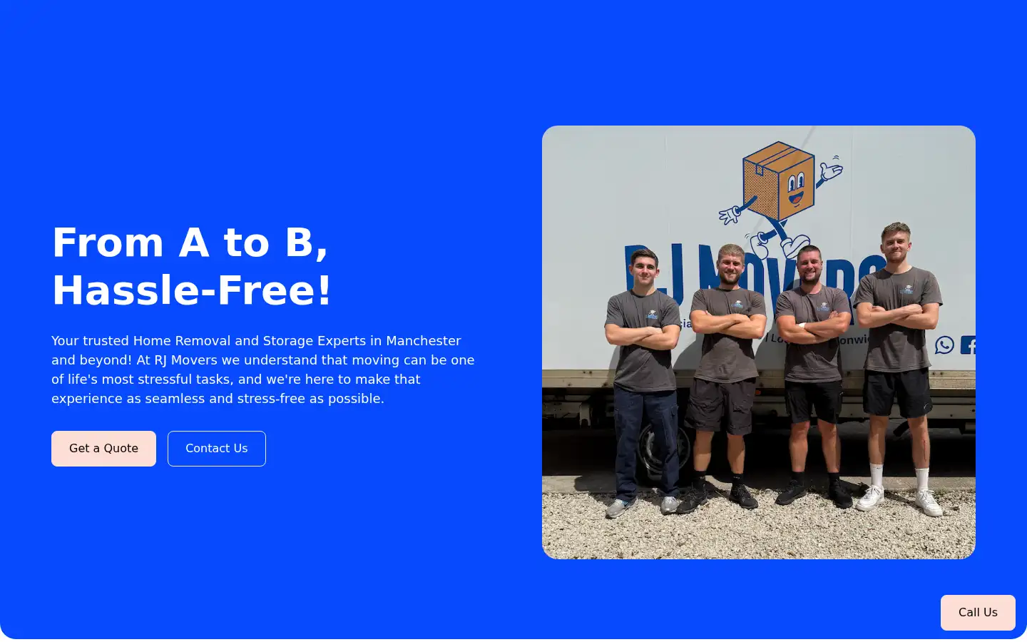 Screenshot of rjmovers.co.uk