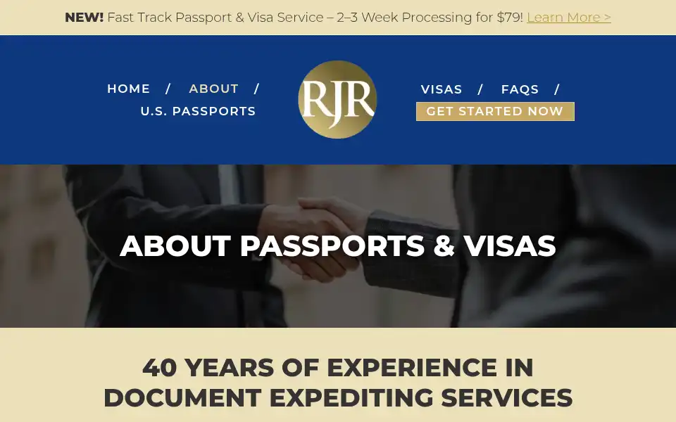 Screenshot of rjrpassportsandvisas.com