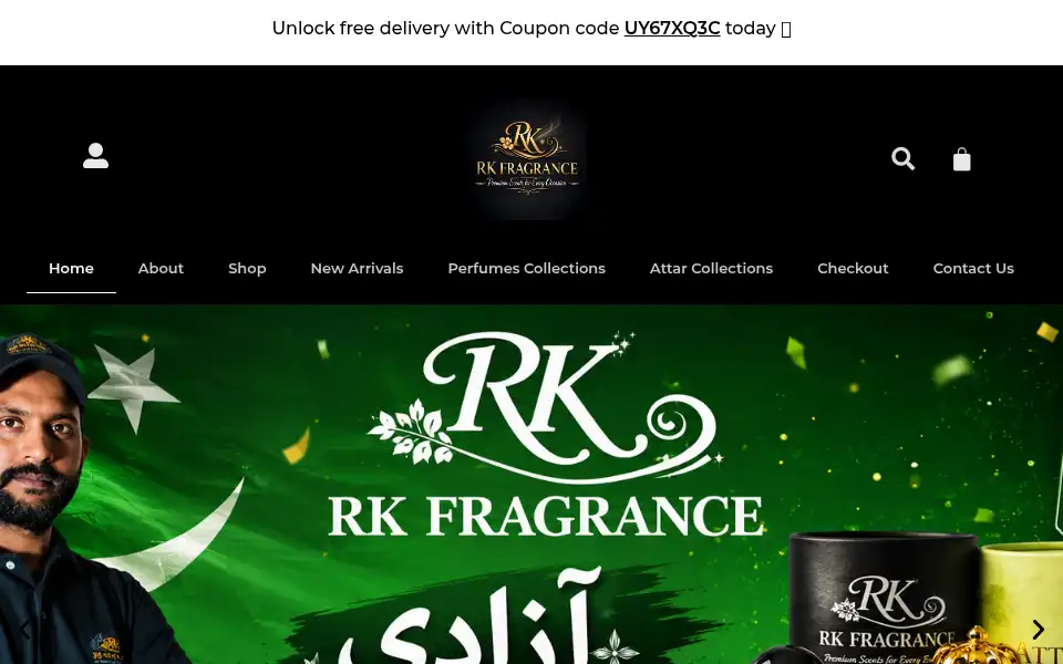Screenshot of rkfragrances.com