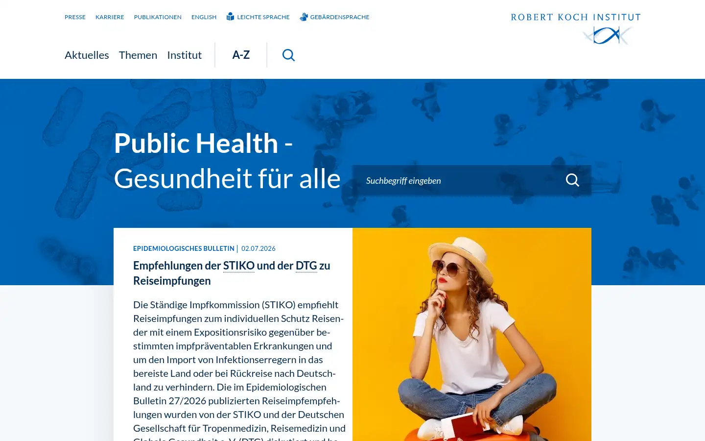 Screenshot of rki.de