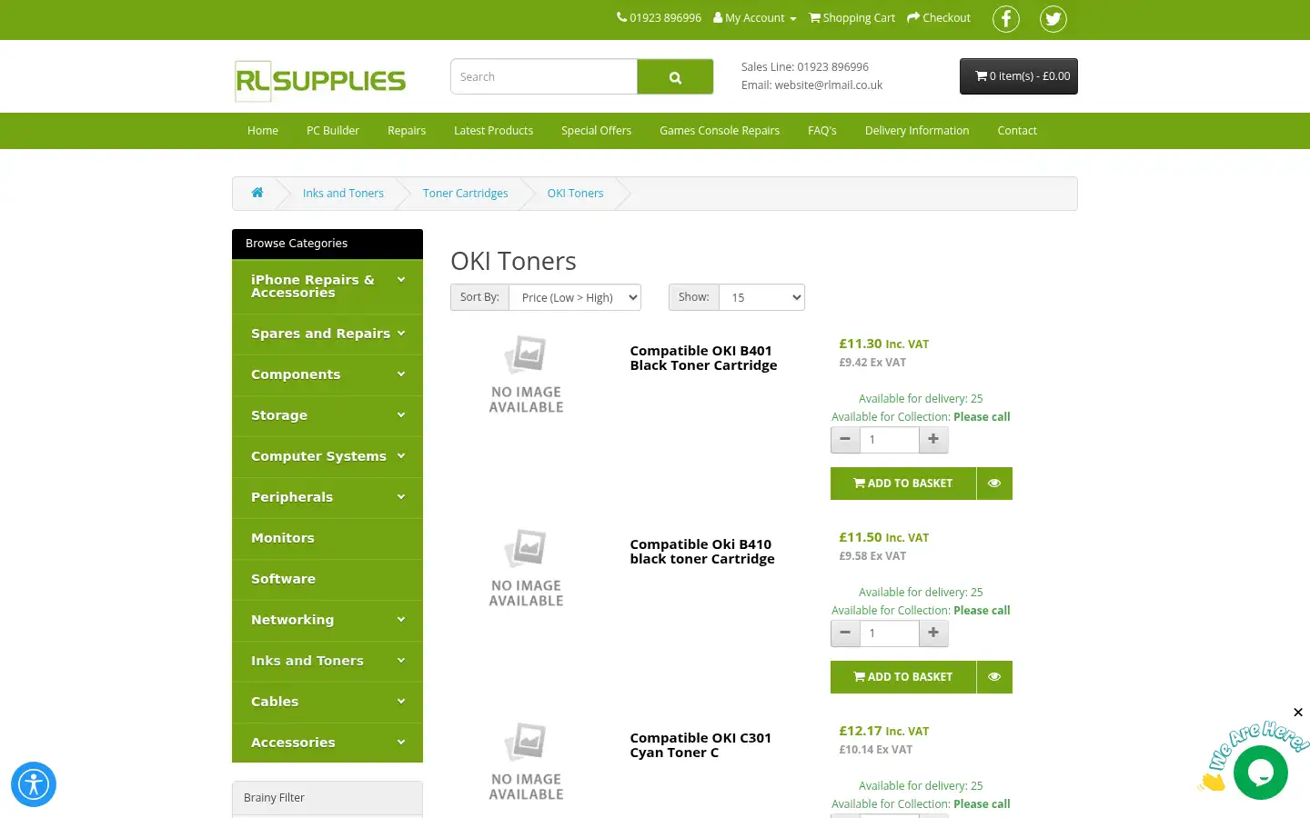 Screenshot of rlsupplies.co.uk