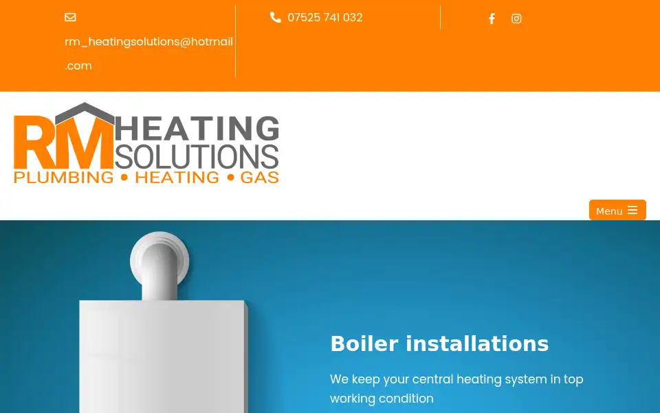 Screenshot of rmheatingsolutions.com