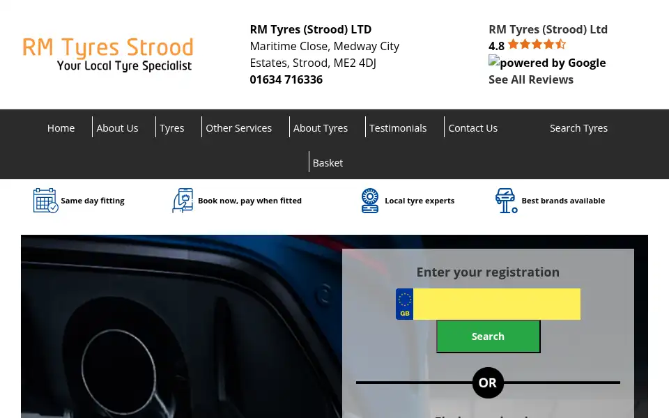 Screenshot of rmtyresltd.co.uk