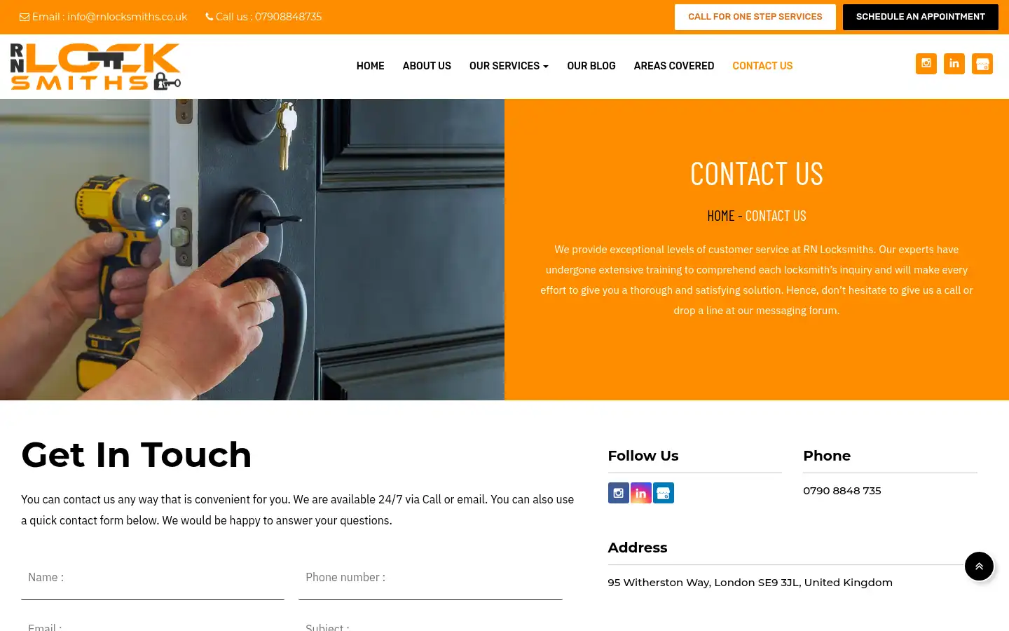 Screenshot of rnlocksmiths.co.uk