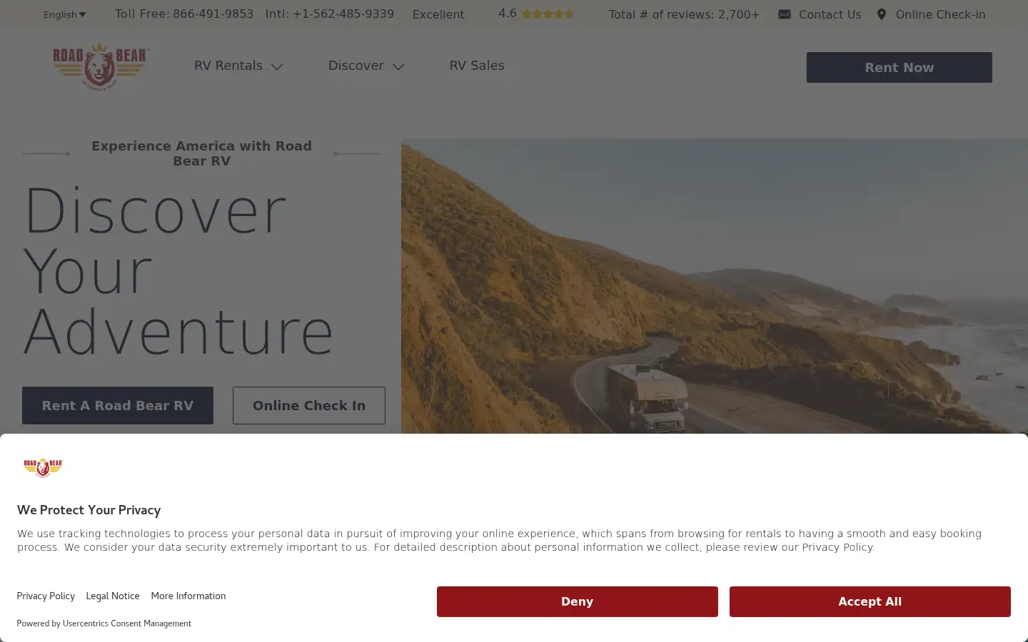 Screenshot of roadbearrv.com