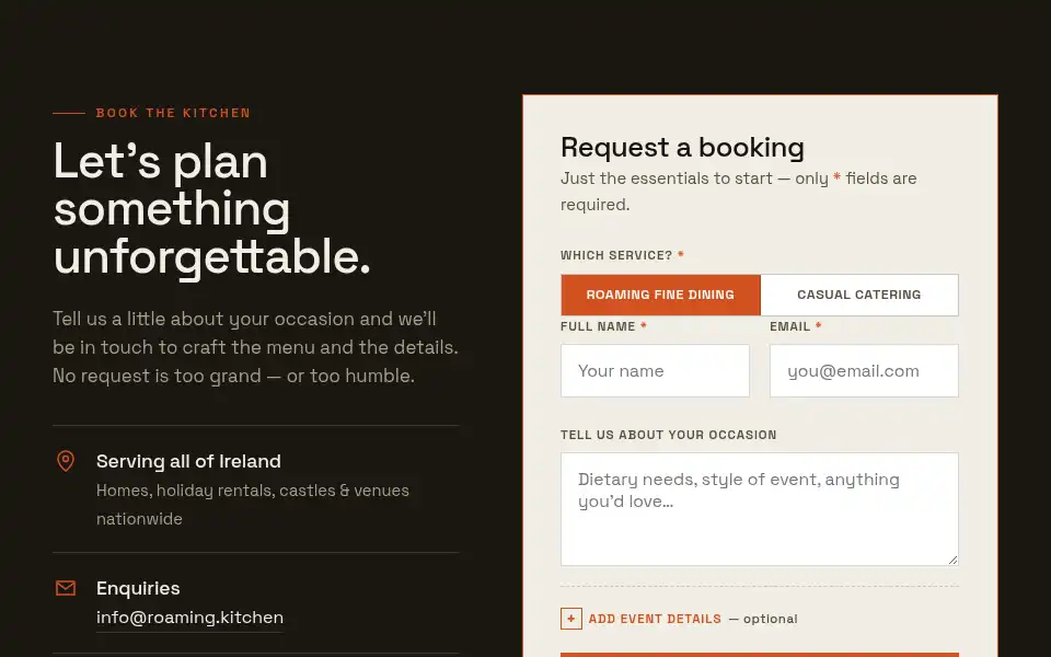 Screenshot of roaming.kitchen