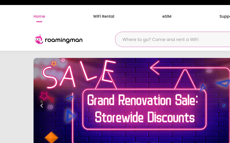 Screenshot of roamingman.com