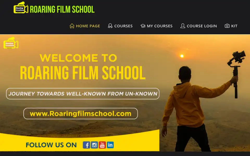 Screenshot of roaringfilmschool.com
