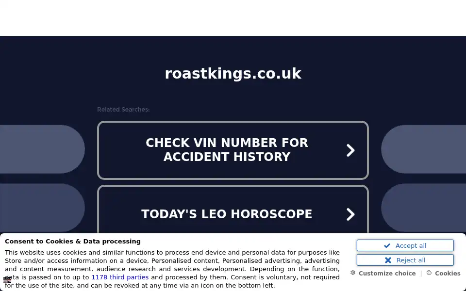 Screenshot of roastkings.co.uk