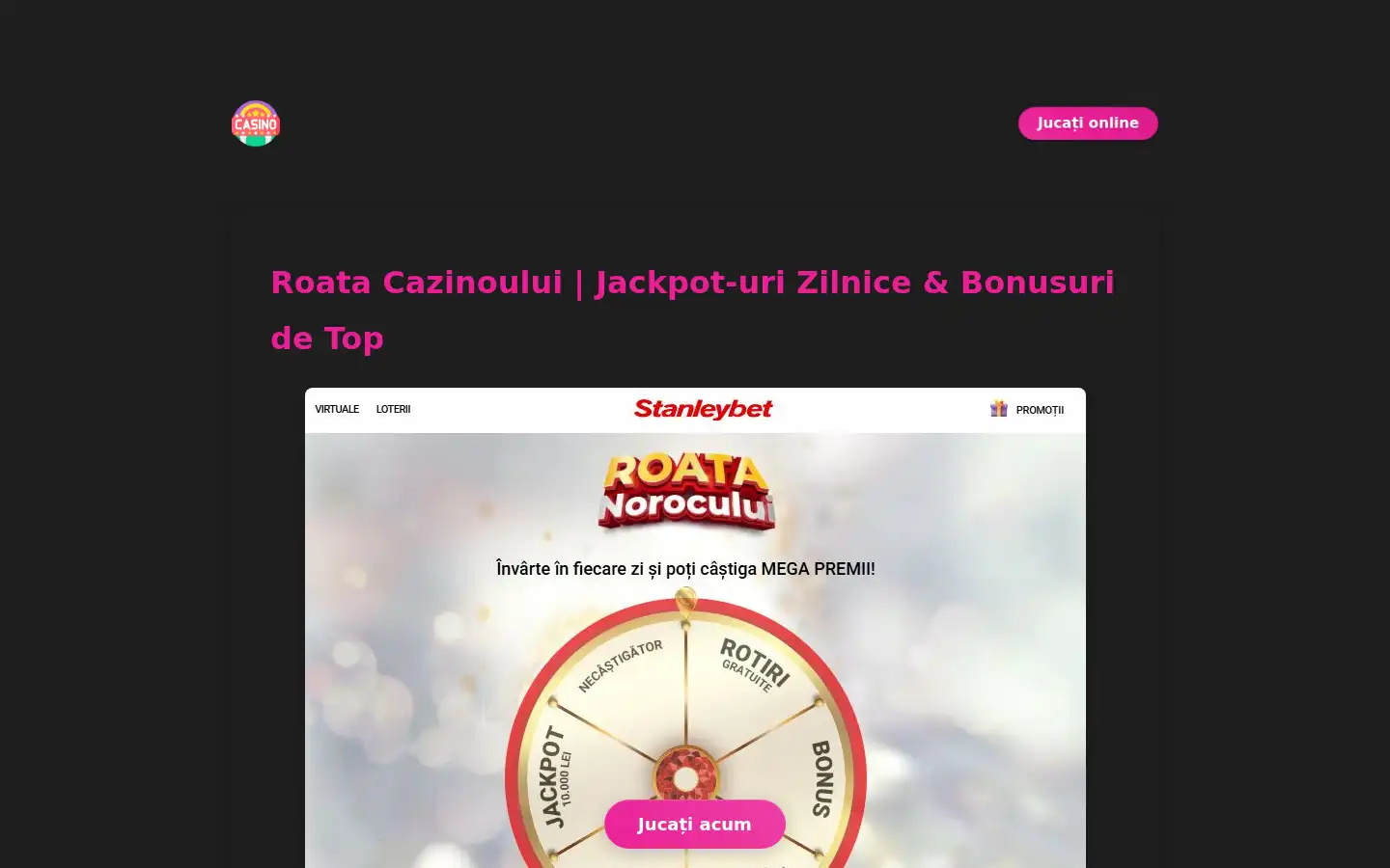 Screenshot of roatacasino.ro