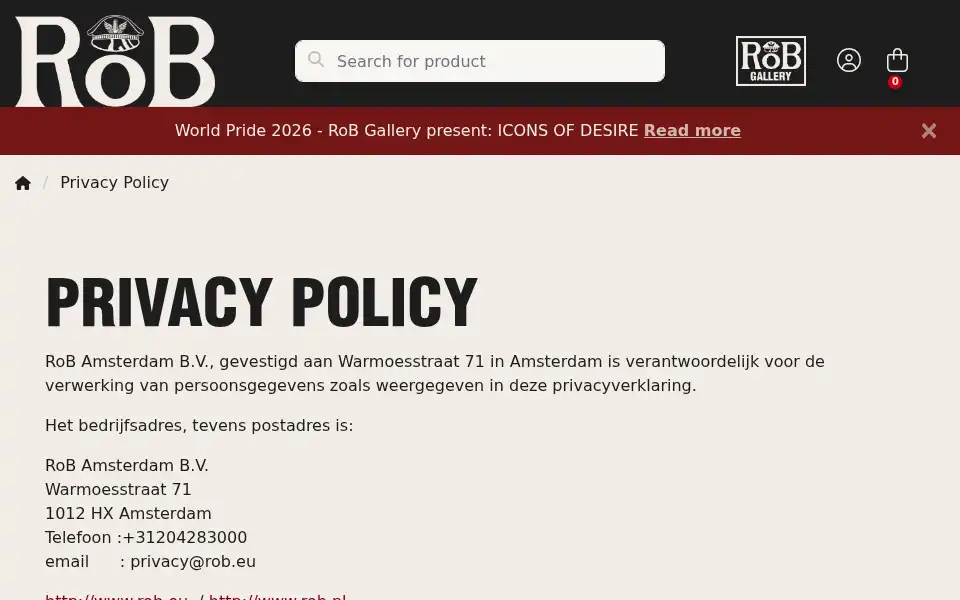 Screenshot of rob-paris.com