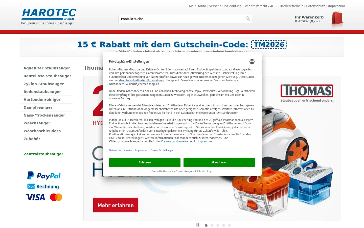 Screenshot of robert-thomas-shop.de
