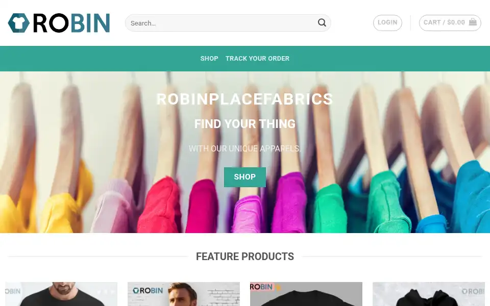 Screenshot of robinplacefabrics.com