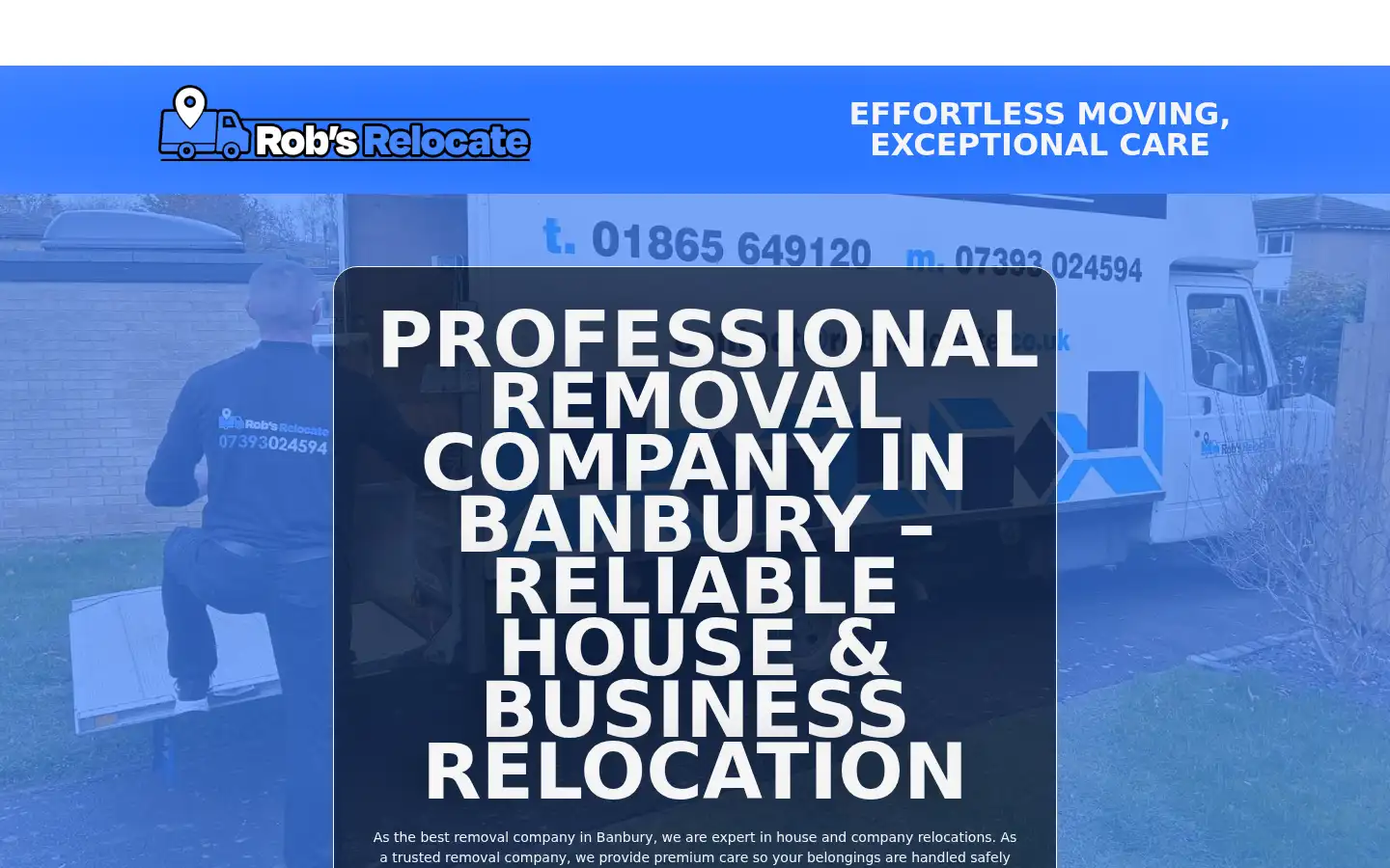 Screenshot of robsrelocate.co.uk