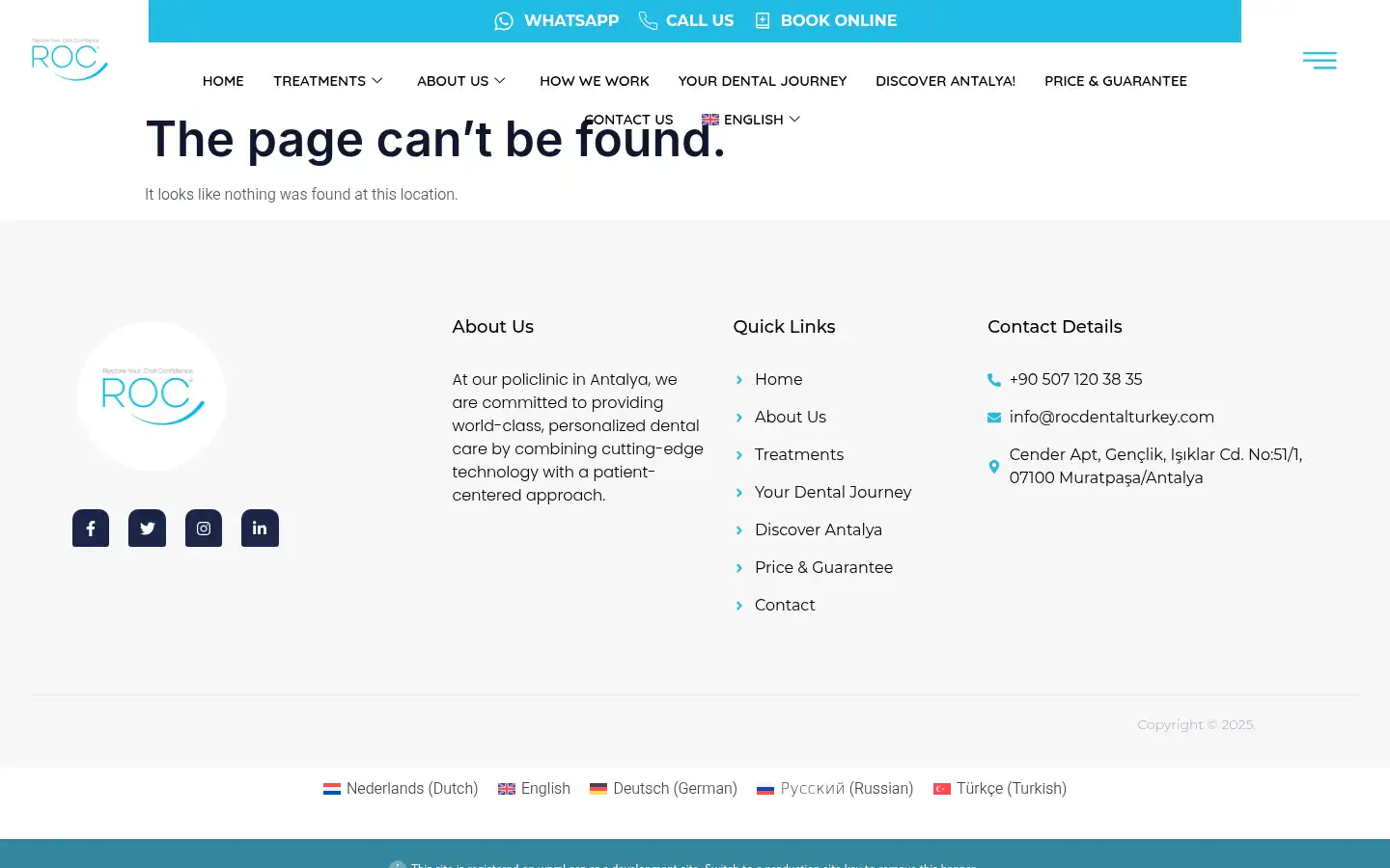 Screenshot of rocdentalturkey.com
