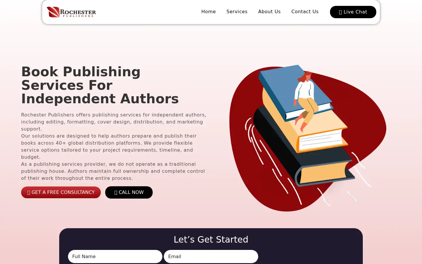 Screenshot of rochesterpublishers.com
