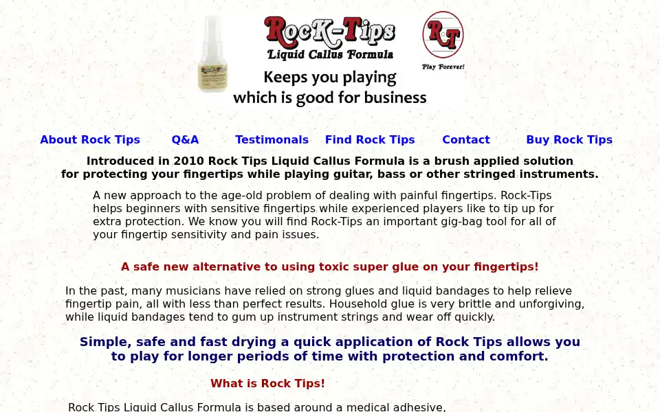 Screenshot of rock-tips.com