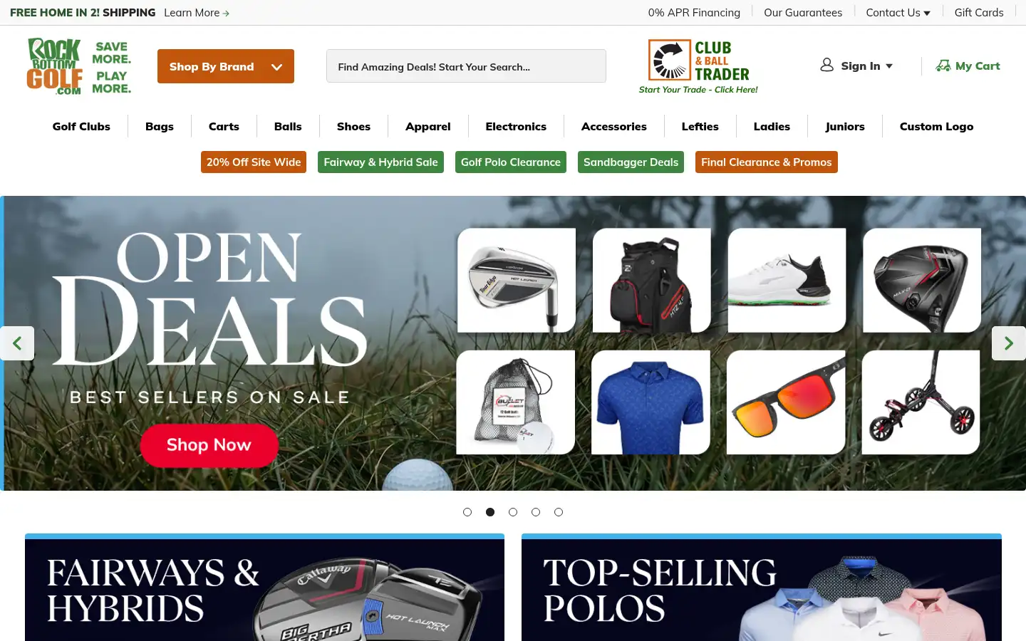 Screenshot of rockbottomgolf.com