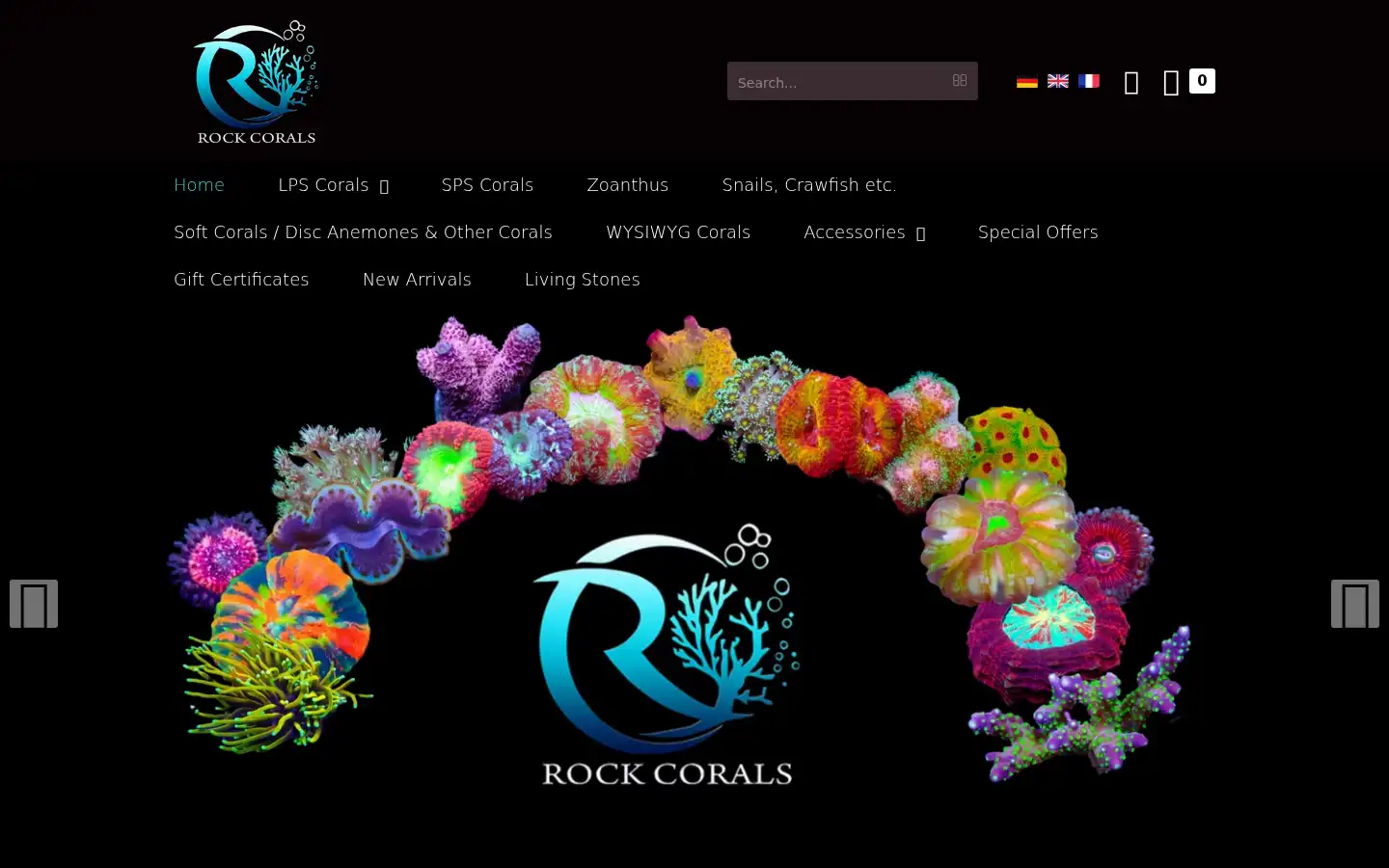 Screenshot of rockcorals.de