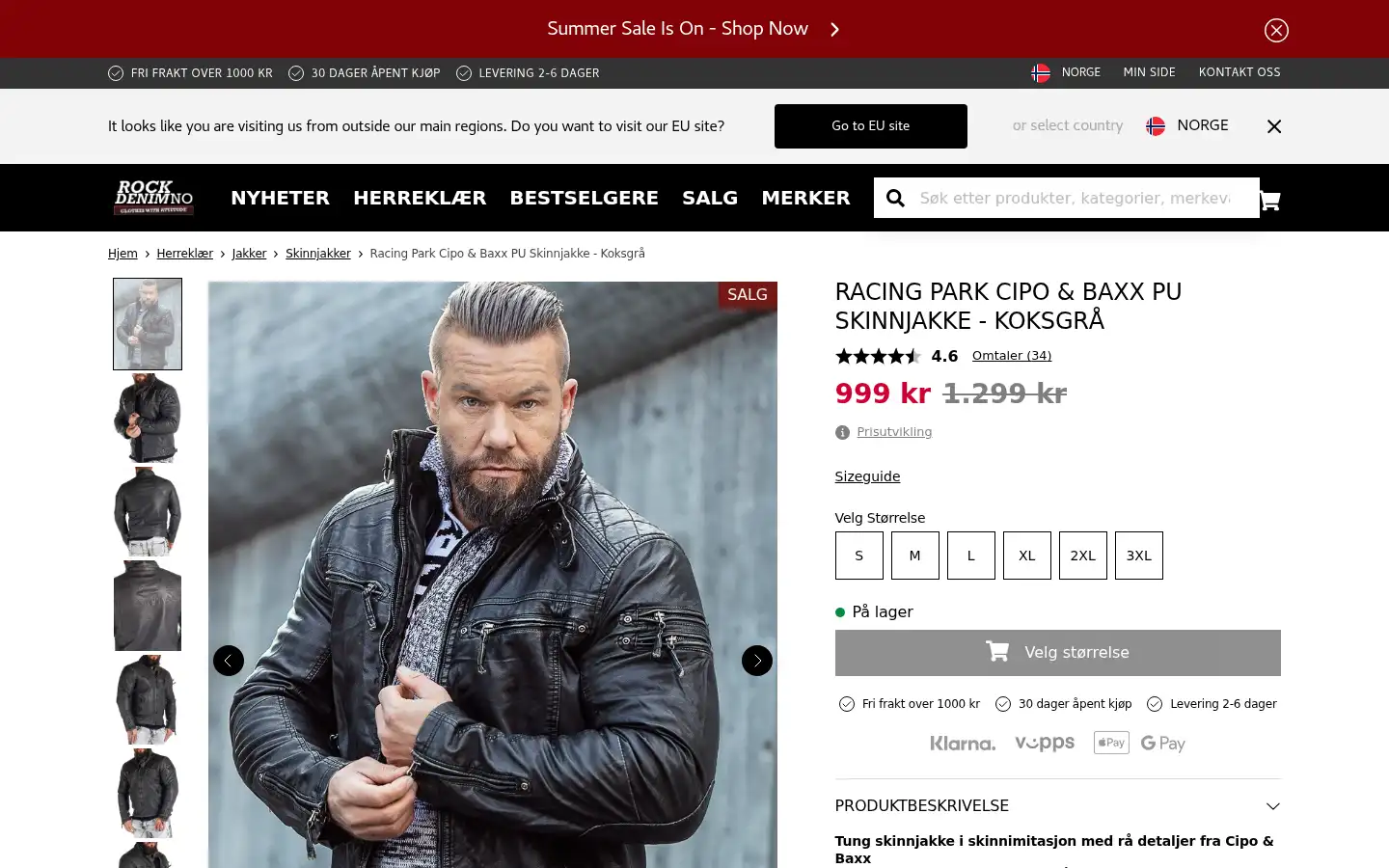 Screenshot of rockdenim.no