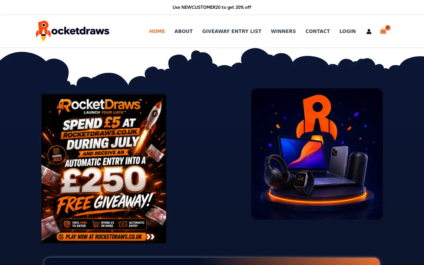 Screenshot of rocketdraws.co.uk