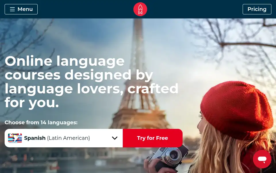 Screenshot of rocketlanguage.com