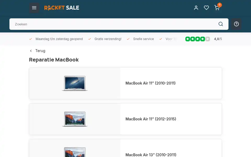 Screenshot of rocketsale.nl