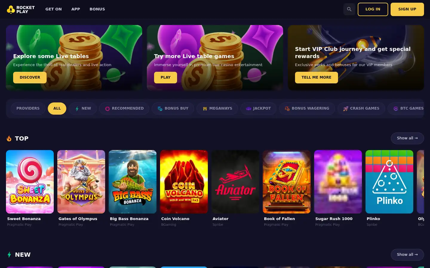 Screenshot of rockettplay.com