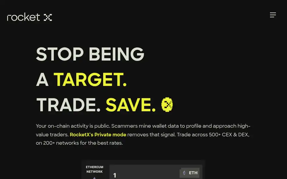 Screenshot of rocketx.exchange