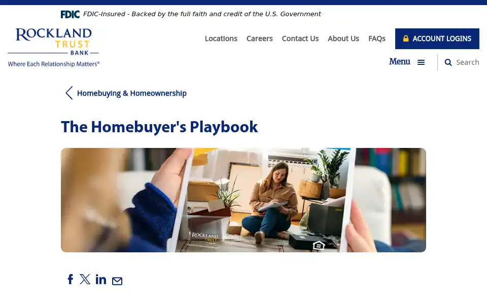 Screenshot of rocklandtrust.com