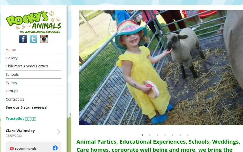 Screenshot of rockysanimals.com