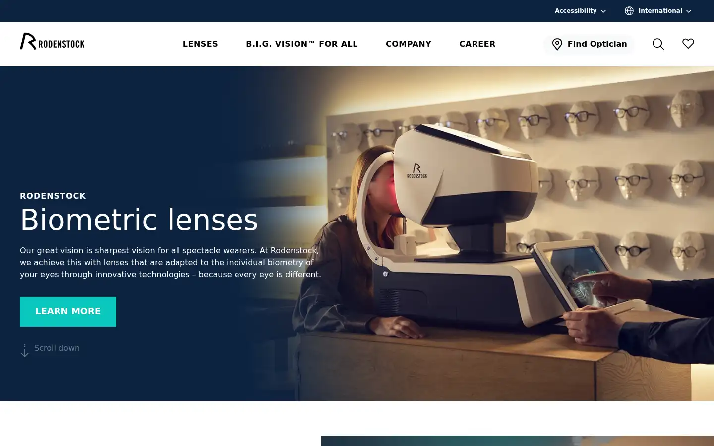 Screenshot of rodenstock.com