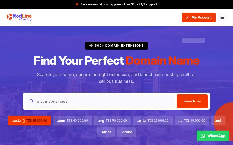 Screenshot of rodlinehost.com