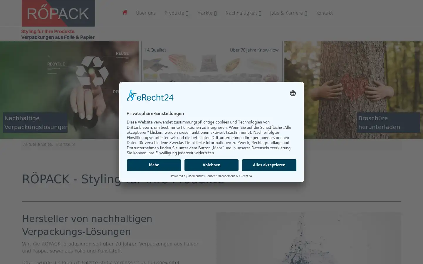 Screenshot of roepack.de