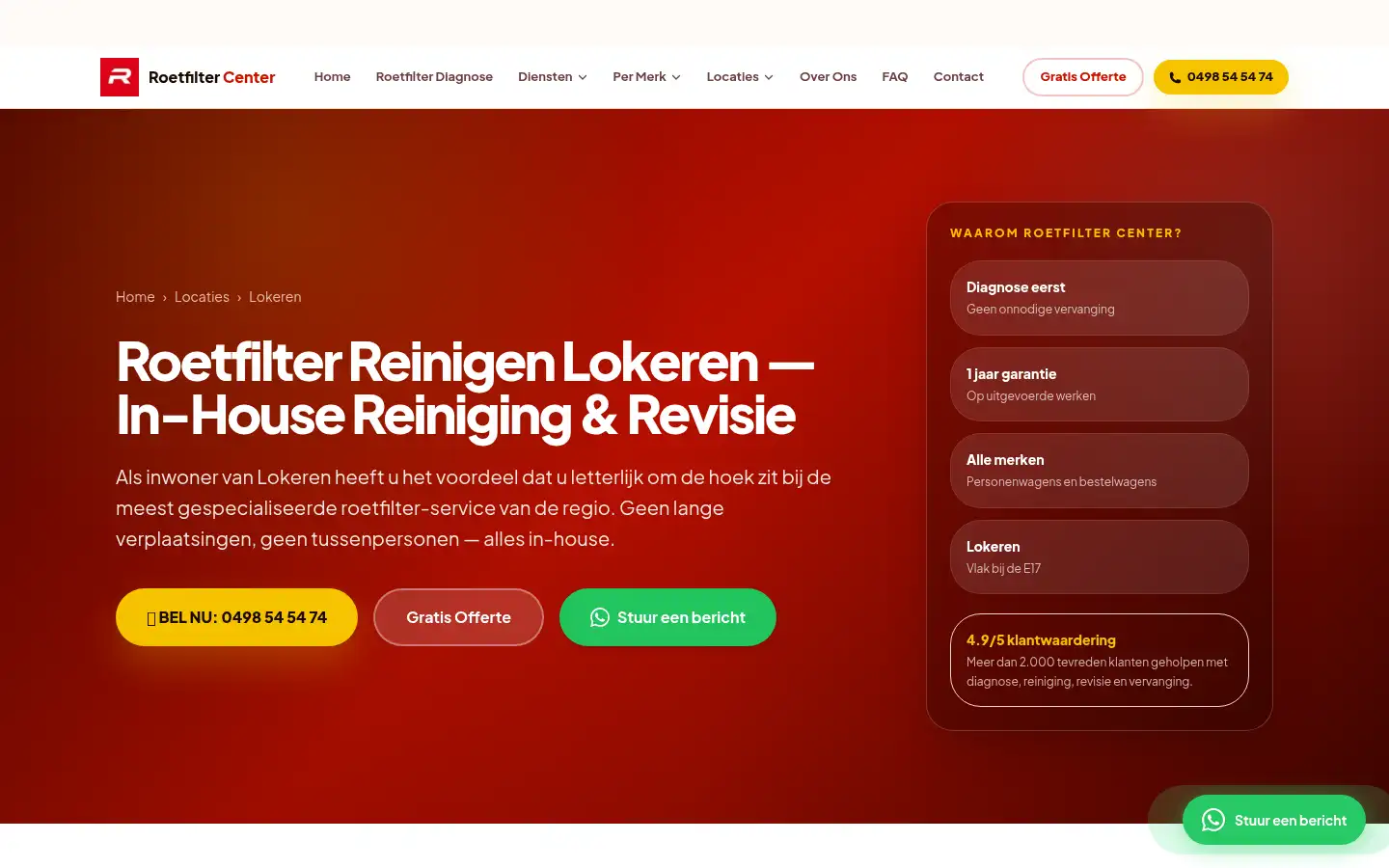 Screenshot of roetfilter-center.be