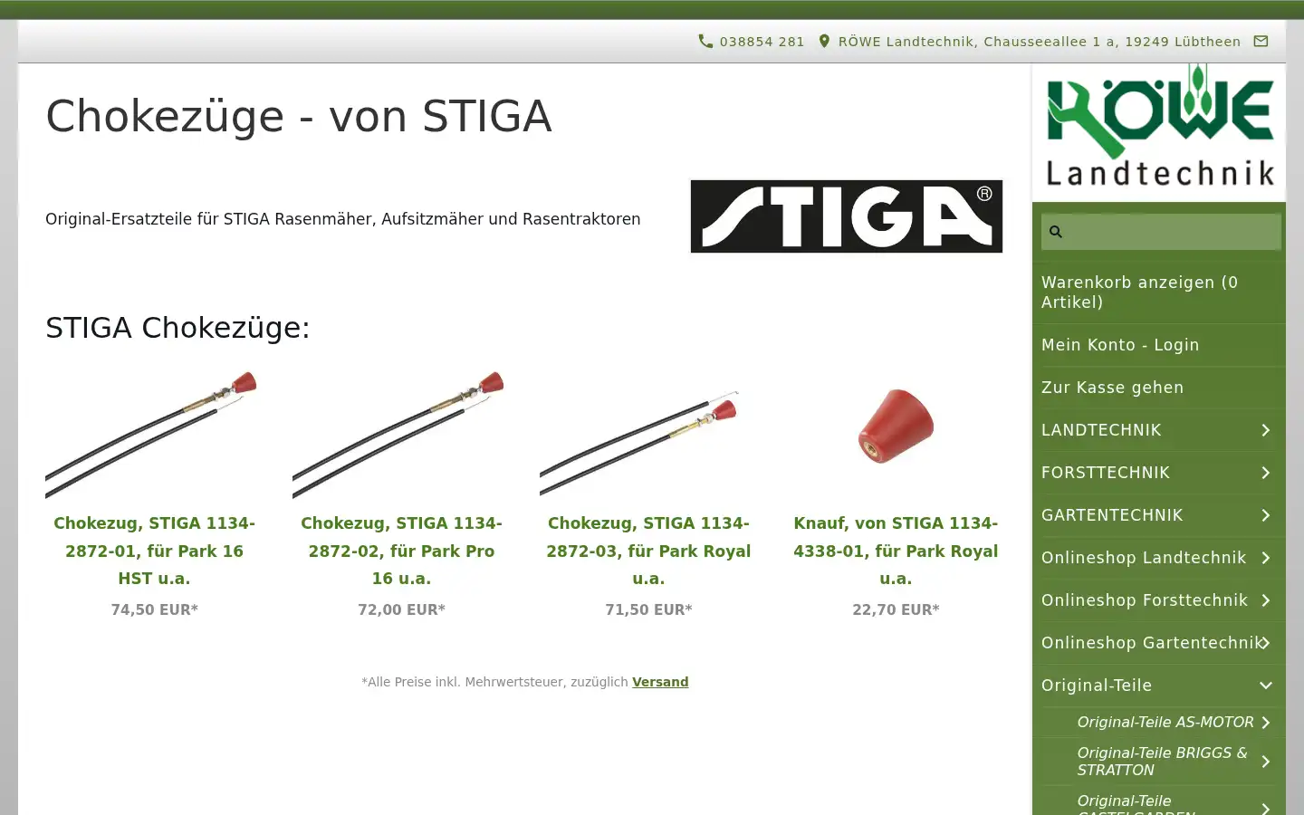 Screenshot of roewe-landtechnik.de