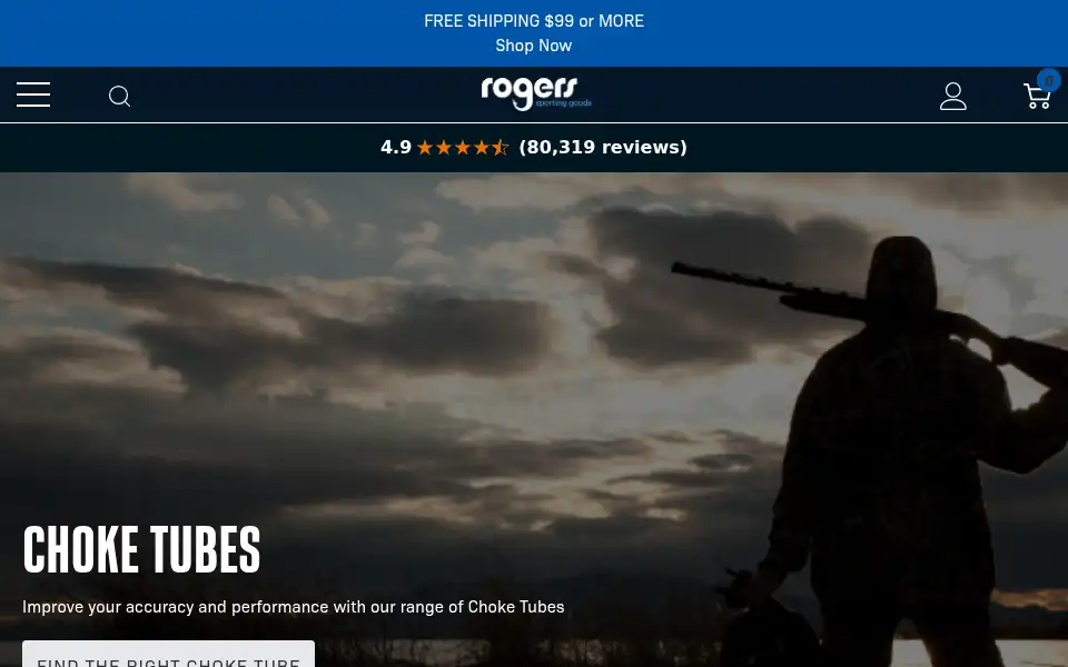 Screenshot of rogerssportinggoods.com