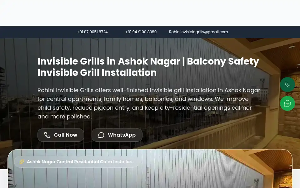 Screenshot of rohiniinvisiblegrills.com