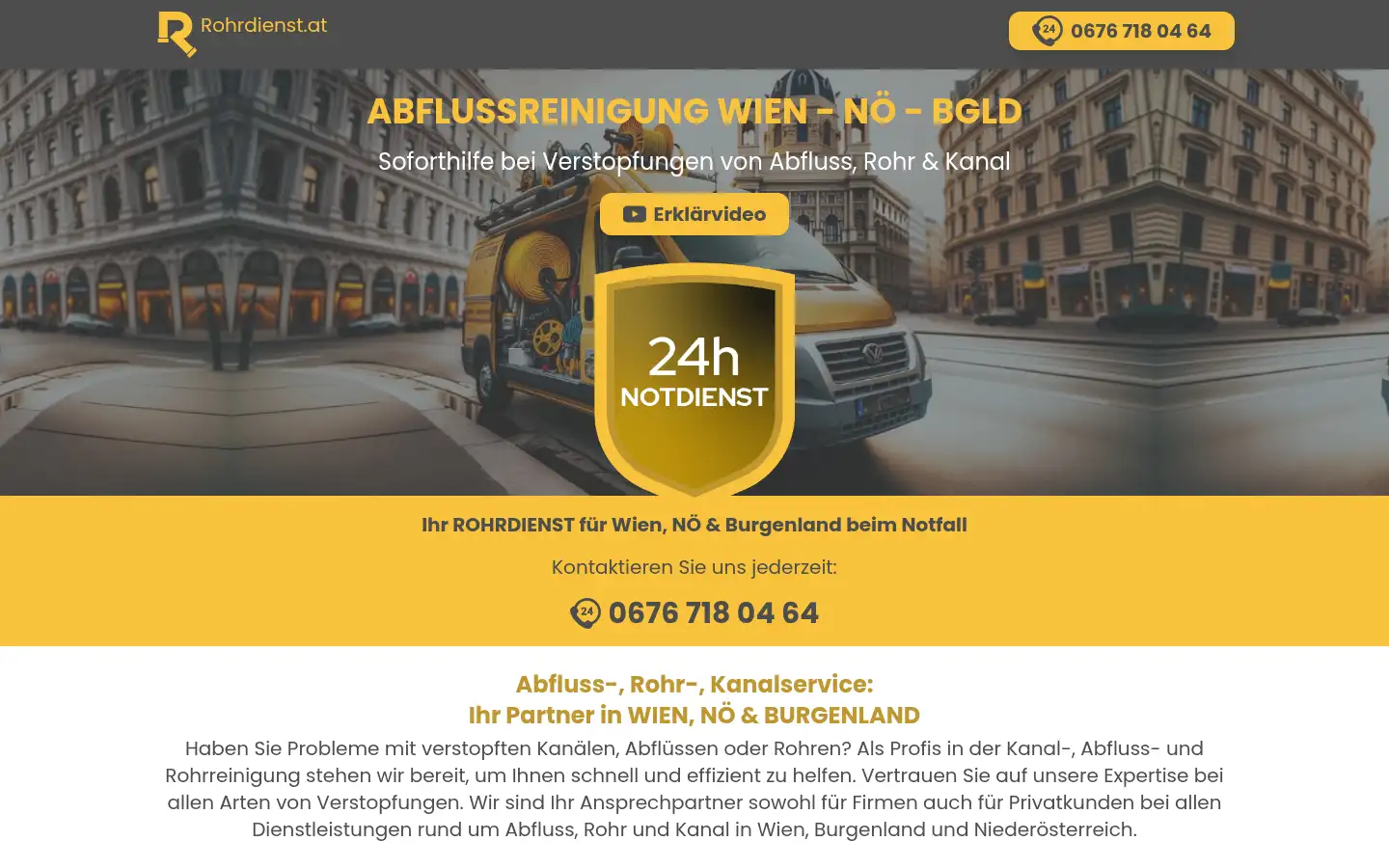 Screenshot of rohrdienst.at