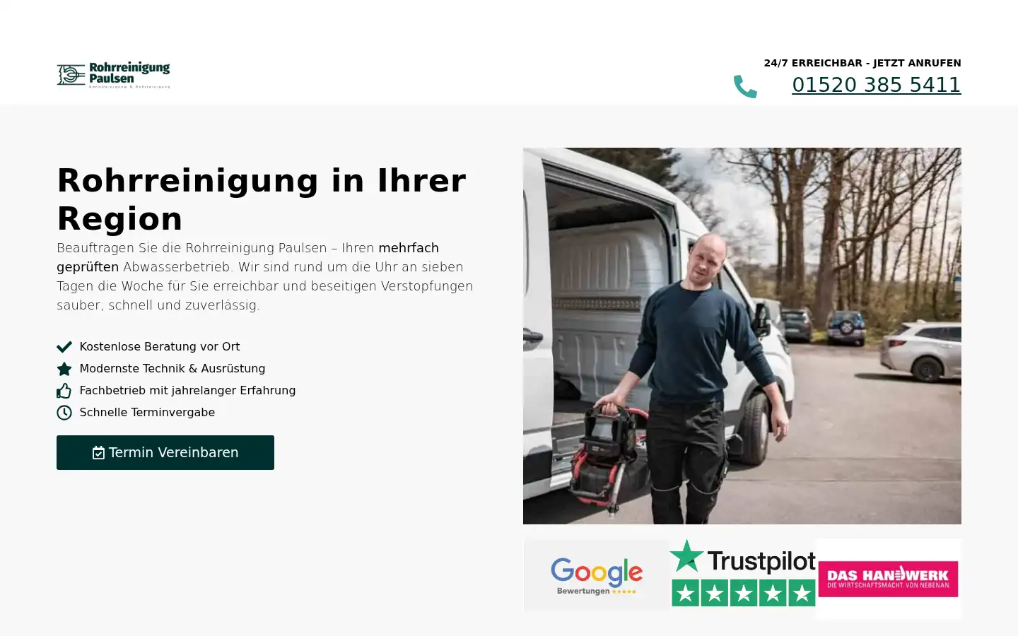 Screenshot of rohrreinigung-paulsen.de