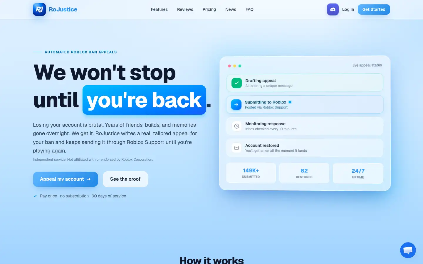 Screenshot of rojustice.com