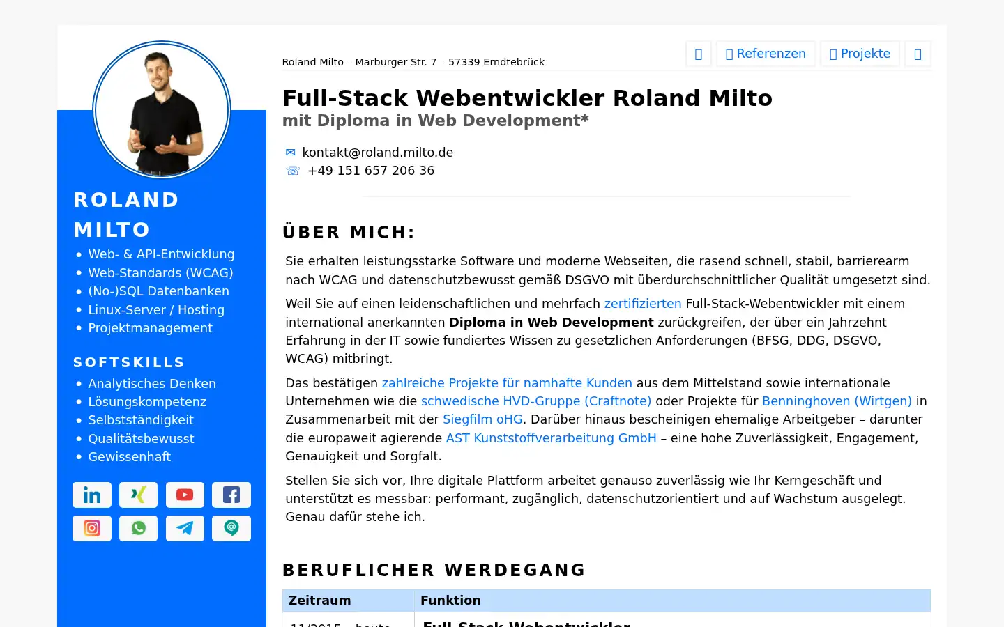 Screenshot of roland.milto.de