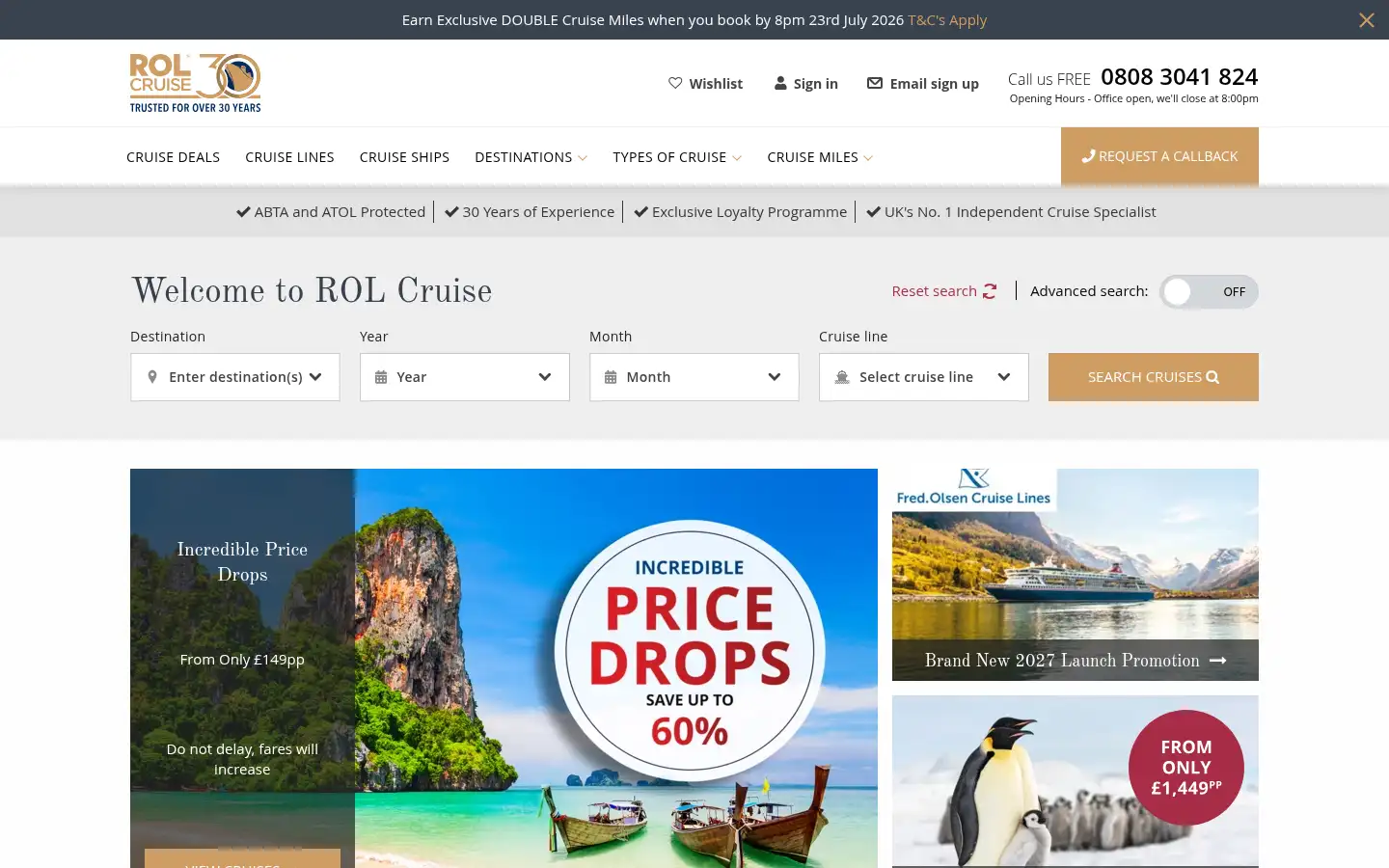 Screenshot of rolcruise.co.uk