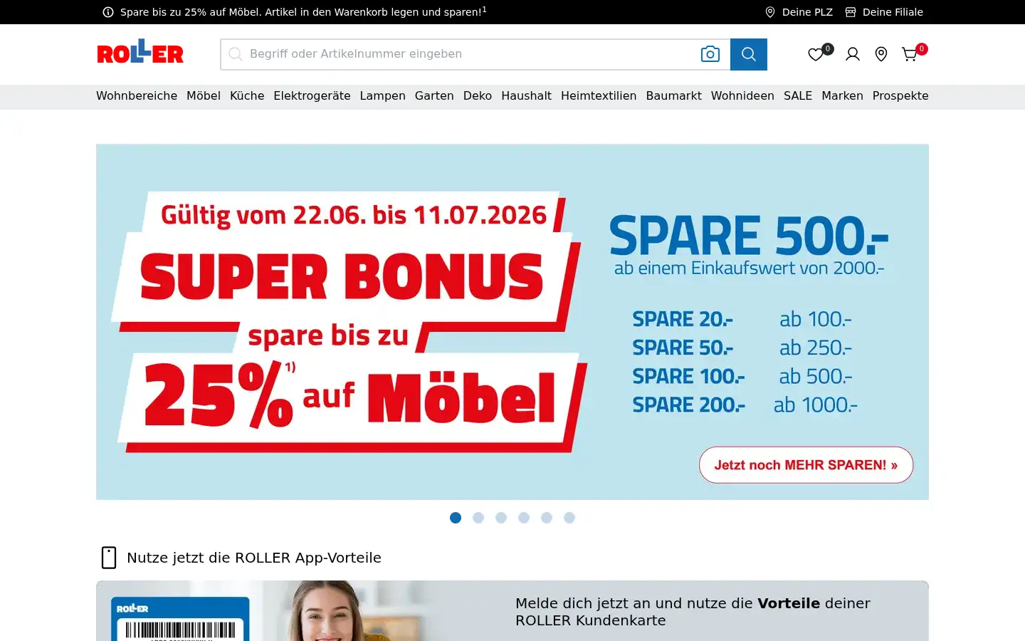 Screenshot of roller.de