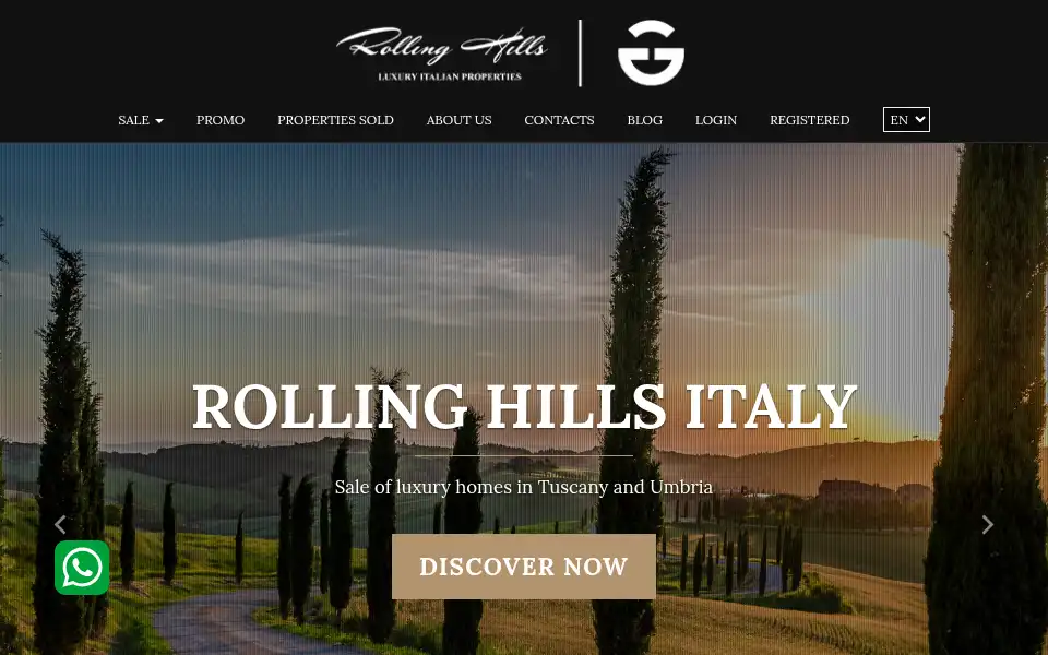 Screenshot of rollinghillsitaly.com