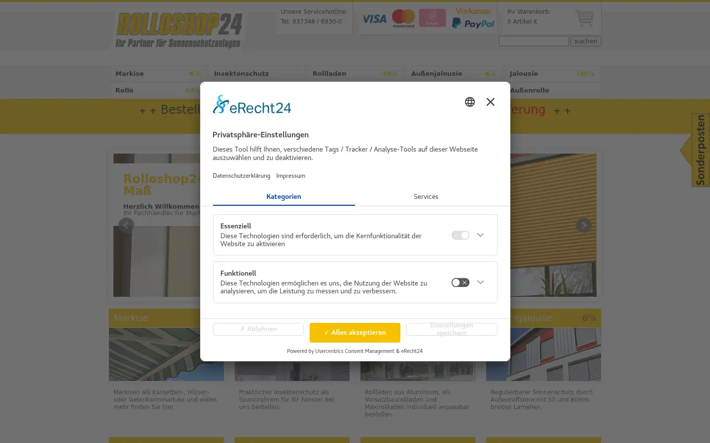 Screenshot of rolloshop24.eu
