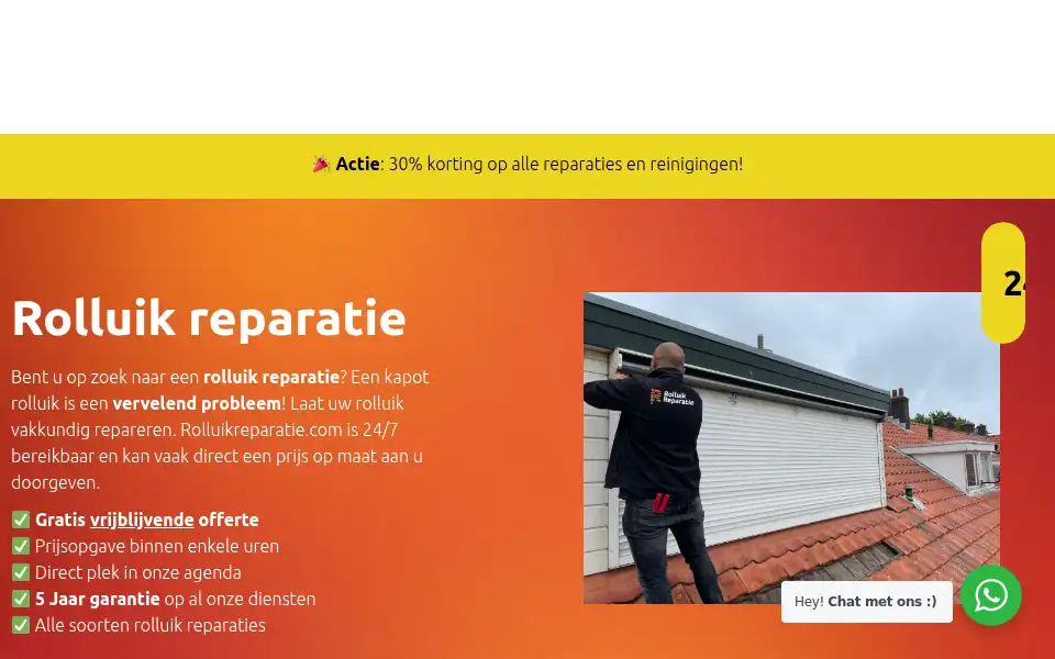 Screenshot of rolluikreparatie.com